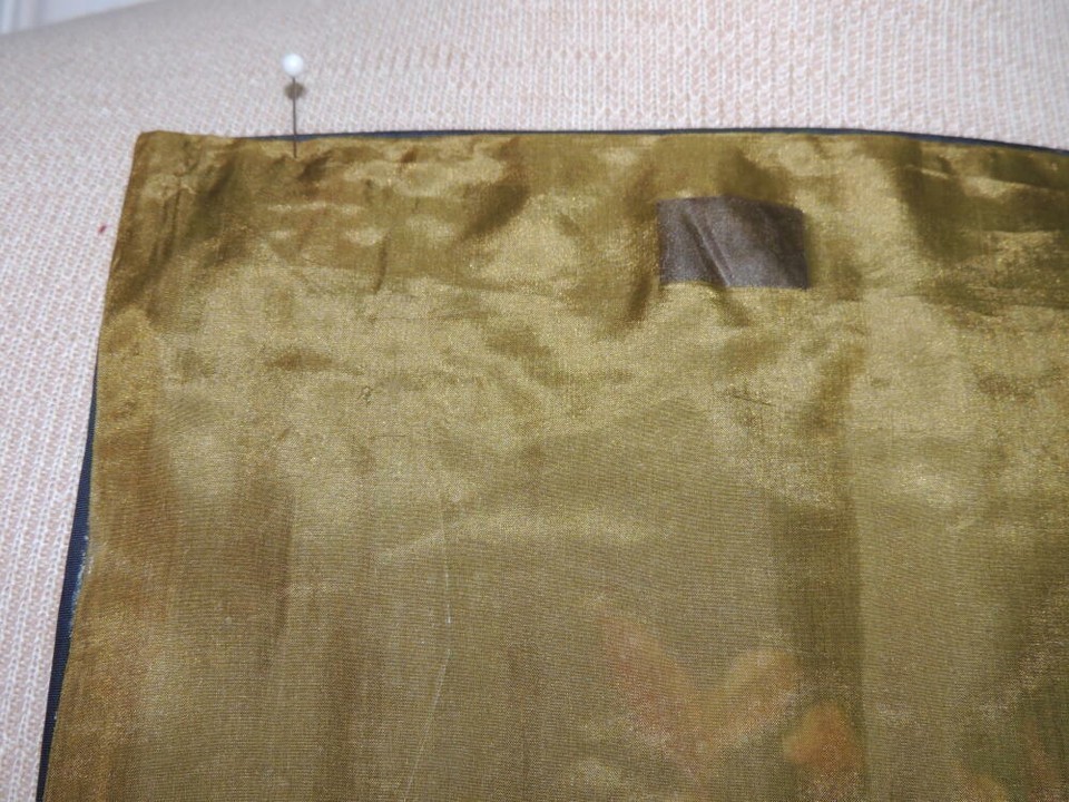 Chinese Silk Embroidery 16"x9" Panel Tapestry Brocade floral bird Vintage Antiqu Item image 12