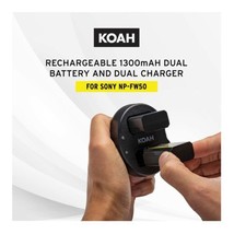 Koah PRO Two-Pack Rechargeable 1300mAh Battery and Dual Charger for Sony NP-FW50 - £14.93 GBP