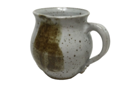 Studio Art Signed Pottery Coffee Mug Glazed grey/brown/speckled 4” Tall - £10.07 GBP