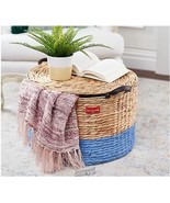 Peace Love World Water Hyacinth Storage Ottoman with Lid - £86.11 GBP