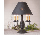 Jamestown Colonial Table Lamp Punched Tin Metal Shade in  Black - $426.45