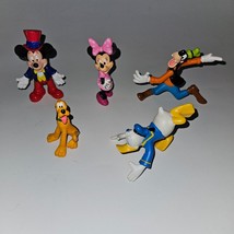 5 Disney Figures Mickey Mouse Minnie Goofy Pluto Donald Duck Cake Topper... - $19.75