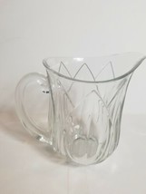 Heavy Crystal Pitcher Clear 8 inches Tall Glass Handle Glassware Drinkware - $35.27