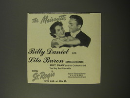 1954 Hotel St. Regis Ad - The Maisonette Billy Daniel and Lita Baron - £14.76 GBP