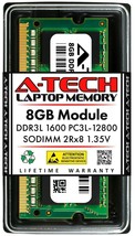 A-Tech 8GB DDR3 1600 PC3-12800 Laptop Sodimm 204-Pin Memory Ram PC3L DDR3L 1x 8G - £22.01 GBP