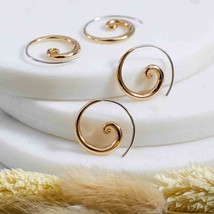 Bronze Tapered Swirl Hoop Earrings 18x18mm - $807.10 MXN