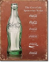 Coca Cola Coke Advertising Script Heritage Retro Wall Art Decor Metal Tin Sign - $15.83