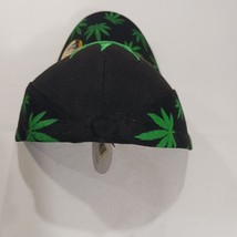 Parquet Marijuana Leaf Men's Back Strap Black Cotton Blend Baseball Cap Hat image 10