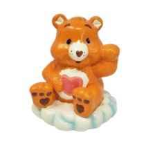 VINTAGE TCFC CERAMIC CARE BEAR TENDERHEART ORANGE PIGGY BANK HOLDS MONEY... - $23.75