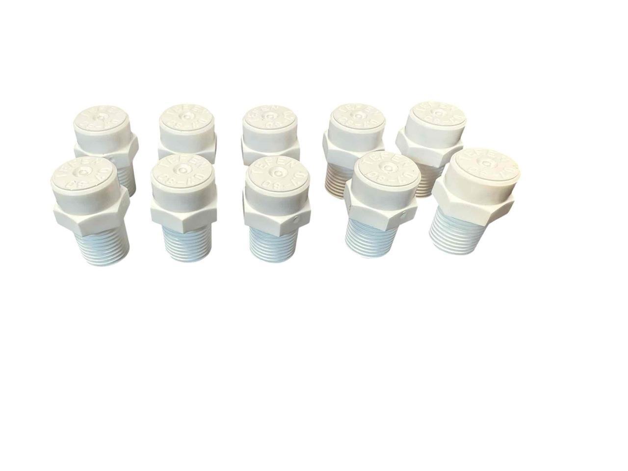 NEW 10 Pieces Tefen Nozzles 1/8&quot; 0780 White 0.7-80 22210078001 NO FILTERS - $14.84