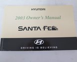 2003 Hyundai Santa Fe Owners Manual [Paperback] Hyundai - $41.16