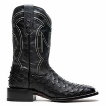 ALABAMA Genuine Ostrich Skin Cowboy Boot from the Western Collection Black image 6