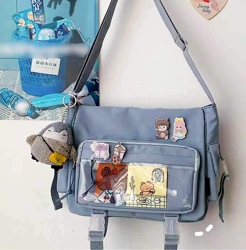 Japanese Canvas Crossbody Bag High School Girls Classroom Versatile Crossbody Ca - £19.80 GBP