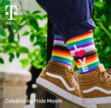 T-Mobile Tuesday LOVE Pride Socks LGBTQIA Rainbow Limited Edition Size M/L  - £15.71 GBP