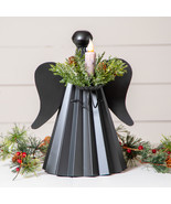 Metal Angel Taper Candle Holder - Smokey Black Finish Christmas Holiday ... - £29.49 GBP