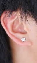 1 Pair Clip On Magnetic Star Stud Earrings Silvertone or Black For Women... - $3.49