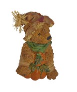 Scarecrow Bear on Pumpkin Resin Vintage - $15.83