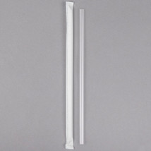 50 7 3/4&#39;&#39; Jumbo Translucent Wrapped Straws - £4.76 GBP
