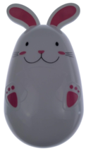 Happy Easter Egg Hunt Bunny Rabbit Plastic Pink Ears reusable container White 4+ - £6.33 GBP