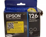 Genuine Epson 126 Black Printer Ink 2 Cartridges T126120-D2 EXP 10/2026 - $25.69