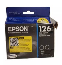 Genuine Epson 126 Black Printer Ink 2 Cartridges T126120-D2 EXP 10/2026 - £20.29 GBP