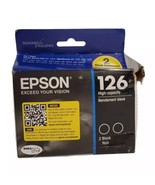 Genuine Epson 126 Black Printer Ink 2 Cartridges T126120-D2 EXP 10/2026 - £20.18 GBP