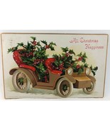 Rare 1908 Christmas Poinsettias Flowers Postcard Antique Embossed German... - $27.08 CAD