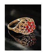 &#39;&#39;HARMONY&#39;&#39; YELLOW GOLD BOHEMIAN GARNET RING SIZE 6 SKY - $341.70