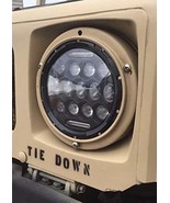 Military Headlight Pair LED 24v Black Bezel - Plug And Play Head Light, fits Hum - $159.00