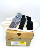 Total Support Spenco Black Snake Print Tessa Leather Sandal - US 6.5B - £23.18 GBP