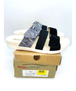 Total Support Spenco Black Snake Print Tessa Leather Sandal - US 6.5B - £23.26 GBP