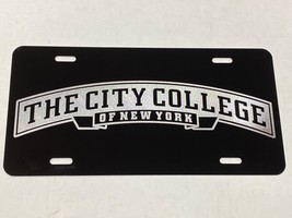 CCNY City College New York Banner Black Diamond Etched License Plate Car Tag - £21.53 GBP
