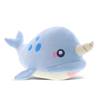 11.75&quot; Blue Narwhal Baby Soft Plush Cute Stuffed Animal Cuddle Plushie - £28.85 GBP