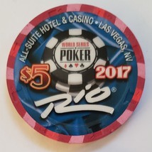 2017 World Series Of Poker $5 casino chip Rio Hotel Las Vegas Limited Ed... - £7.81 GBP