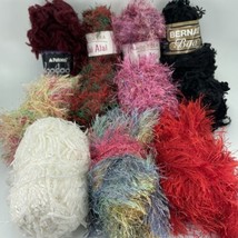 Yarn Mixed Lot Eyelash Boa Hairy Jai Alai Bernat Patons Voodoo 11 Pc Full/Part - £23.18 GBP