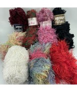 Yarn Mixed Lot Eyelash Boa Hairy Jai Alai Bernat Patons Voodoo 11 Pc Ful... - $39.49 CAD