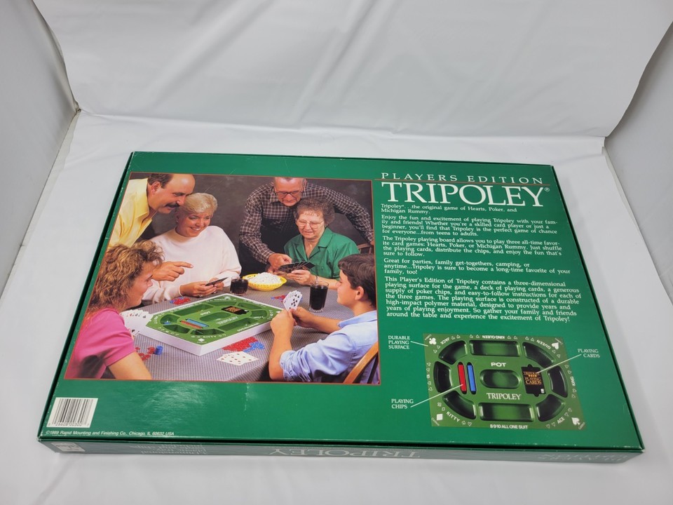 VINTAGE Tripoley Players Edition 3D Tray COMPLETE Cadaco 1989 Cards Chips Item image 7