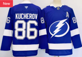 Men&#39;s Tampa Bay Lightning #86 Nikita Kucherov Ice Hockey Stitched Js Blue - $99.97