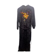 Vintage Golden Bee Embroidered Dragon Kimono Robe Black Rayon Floral Sz L - $772.73 MXN
