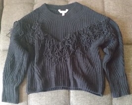 No Boundaries Woman&#39;s Sweater Size L 11-13 - Black, Fringe, Warm, Knit - £3.93 GBP