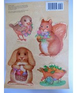 VINTAGE Hallmark Window Hugger Easter Bunny Bird Squirrel Decorations Cl... - £7.84 GBP