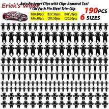 Erick&#39;s Wiper Universal Auto Fastener Clips Plastic Fastener Rivet Clips 190Pcs  - £31.65 GBP