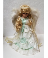 17&quot; Angel with Feather Wings Dan Dee Collector&#39;s Choice Halo Blonde Gree... - £9.58 GBP