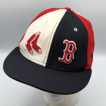 Vintage Boston Red Sox New Era Colorblock Logo Fitted Wool Hat Size 7 1/... - $24.74