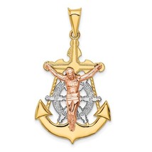 14K Tri-Color Gold Mariner Cross Pendant - $450.99