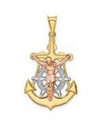 14K Tri-Color Gold Mariner Cross Pendant - €394,70 EUR