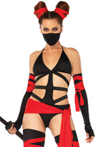 6PC.Killer Ninja bikini bodysuit thigh highs arm warmers waist sash hair... - £63.86 GBP