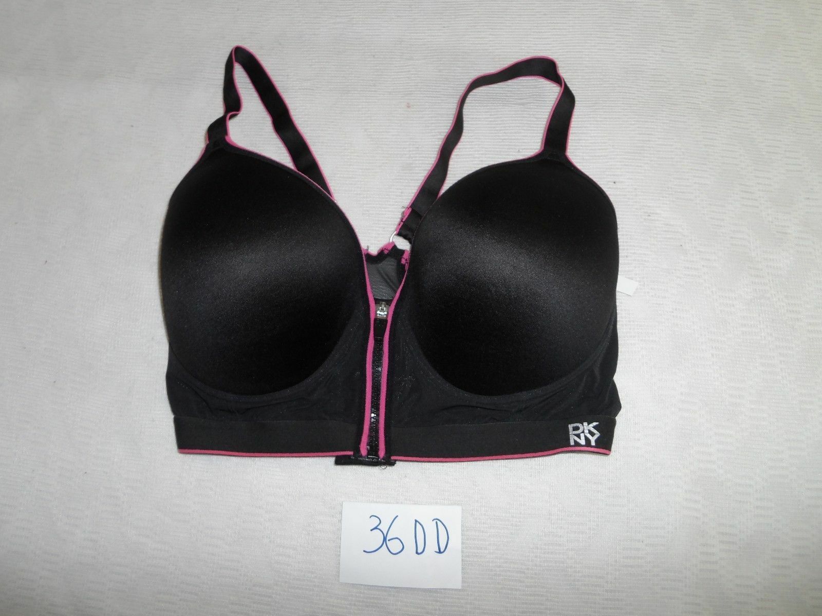 NEW VSX Victoria's Secret Sports Bra 36DD Pink Black Padded Lined Feminine  Gym