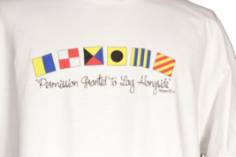 Boating Tee Shirt Permission Granted to Lay Alongside Nautical Flags Men... - $13.00