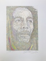 Guillaume Azoulay &quot;Bob Marley&quot; Original Mixed Media On Paper Hand Signed Coa - £491.39 GBP